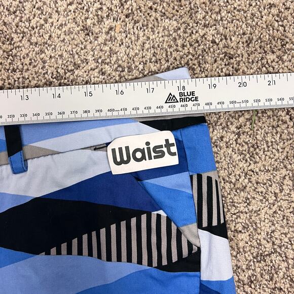 LOUDMOUTH GOLF Women's 16 Blue‎ Geometric Diamond All Over Fun Bermuda 9" Shorts - Picture 6 of 9